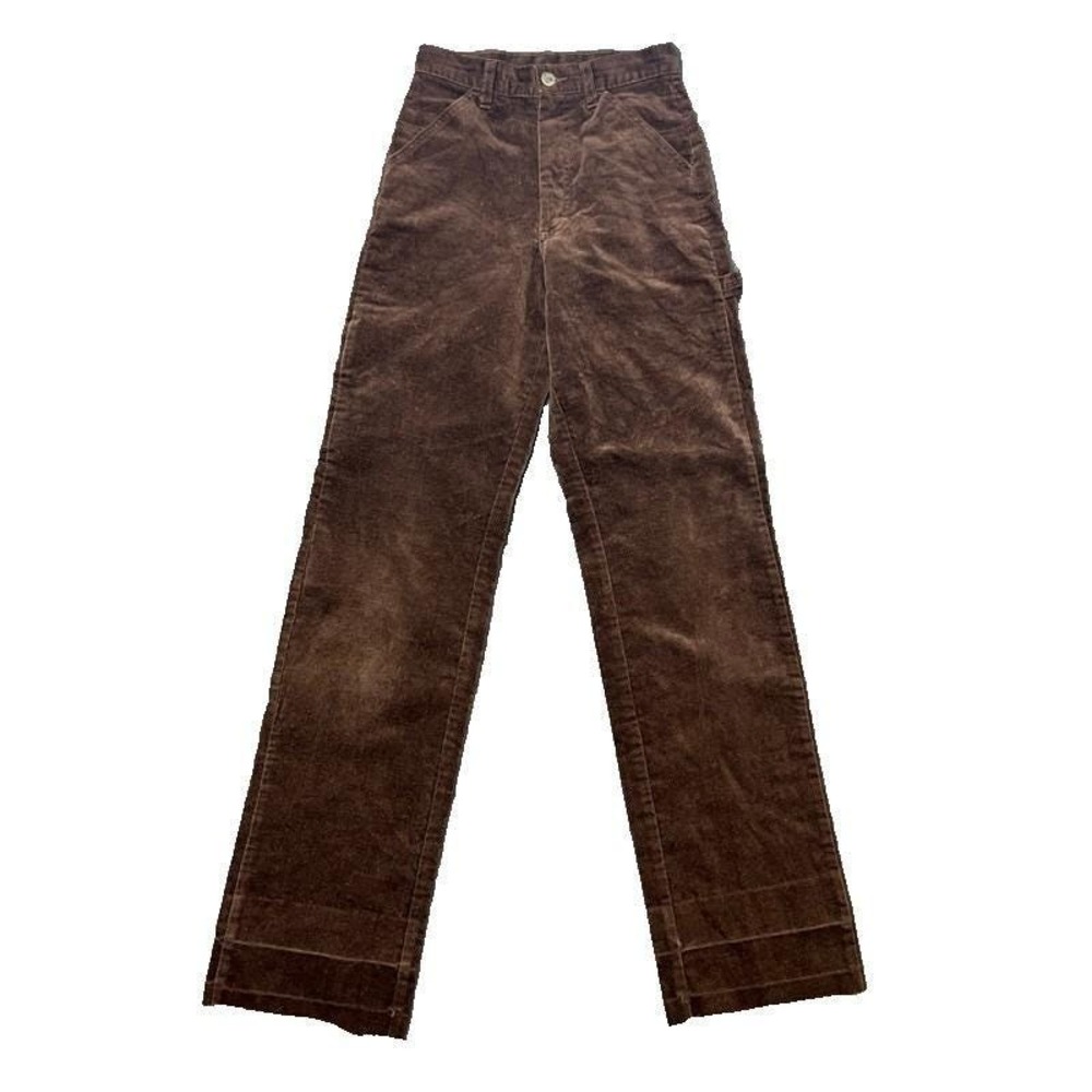 Vintage Lee Velvet Pants Women's 25x34 Brown‎ 1970s USA
